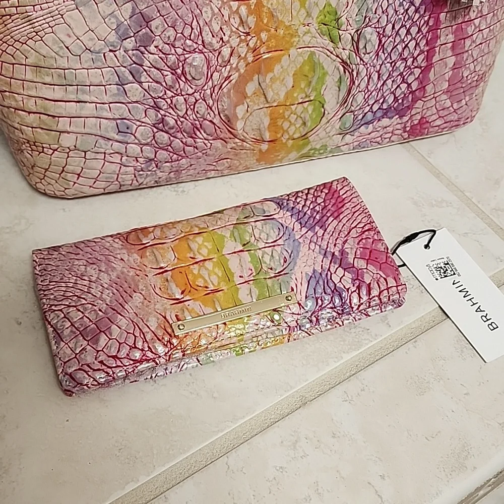 🥳🎈HOST PICK!🎈🥳 🩷💜 BRAHMIN OPTIMISM Medium Asher Handbag & Ady Wallet 💜🩷